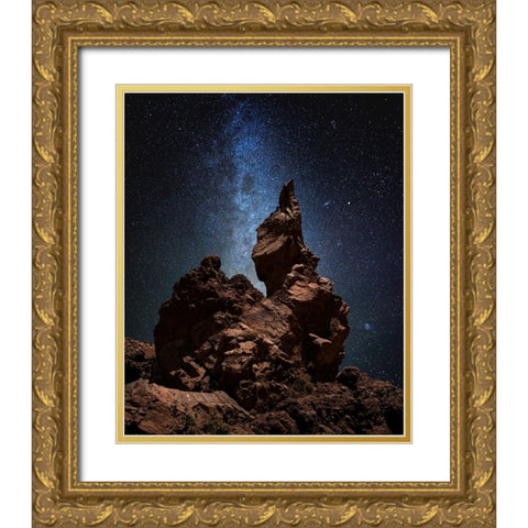 Untitled Gold Ornate Wood Framed Art Print with Double Matting by Keller