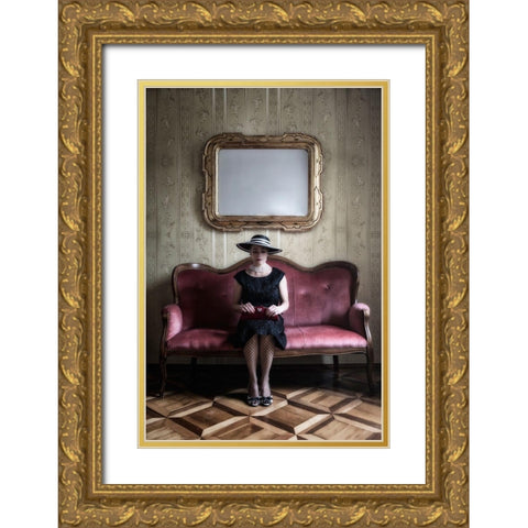 40S Lady Gold Ornate Wood Framed Art Print with Double Matting by Kruse, Joana