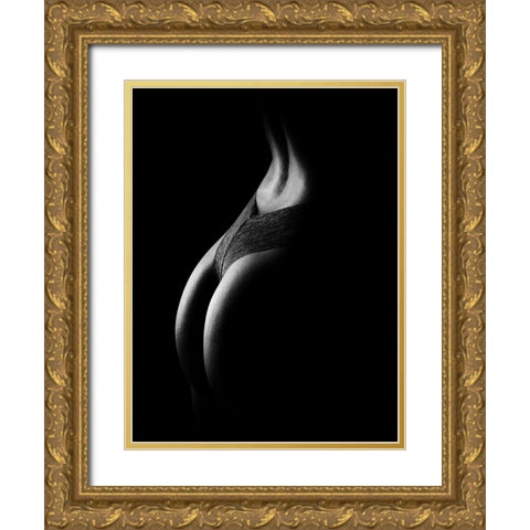 Curved Gold Ornate Wood Framed Art Print with Double Matting by Yang, James
