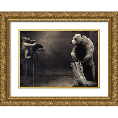 Hold That Gold Ornate Wood Framed Art Print with Double Matting by Hummel, Jeffrey