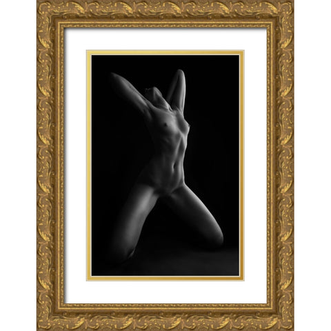 X Gold Ornate Wood Framed Art Print with Double Matting by Valevicius, Aurimas