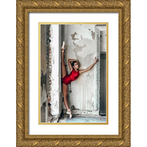 Red Passion Gold Ornate Wood Framed Art Print with Double Matting by Bolgov, Ruslan