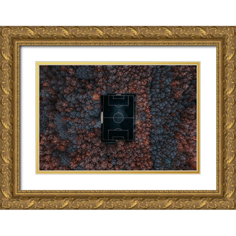 Playing In The Forest Gold Ornate Wood Framed Art Print with Double Matting by Chiriaco, Carmine