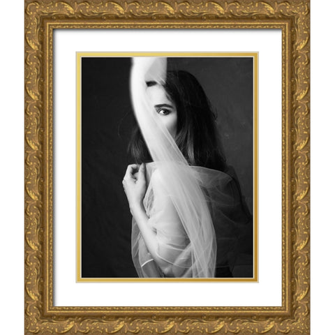 Untitled Gold Ornate Wood Framed Art Print with Double Matting by Mokhtari, Mehdi