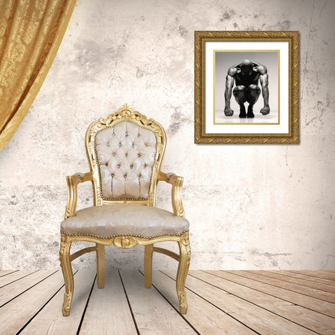 Jovan 1 Gold Ornate Wood Framed Art Print with Double Matting by Kustas, Anders
