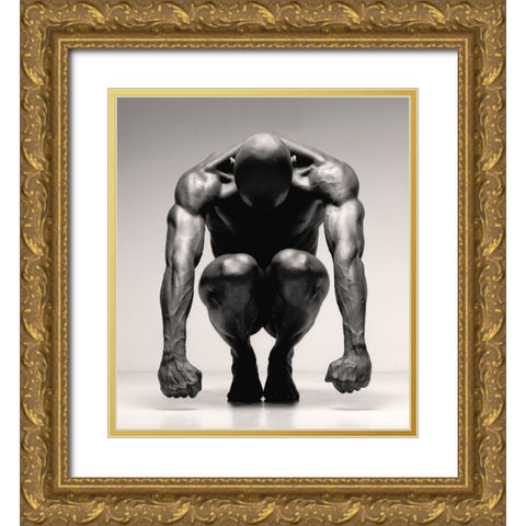 Jovan 1 Gold Ornate Wood Framed Art Print with Double Matting by Kustas, Anders