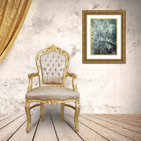 The Silence Of The Snow Gold Ornate Wood Framed Art Print with Double Matting by Devos, Delphine