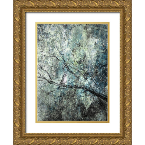 The Silence Of The Snow Gold Ornate Wood Framed Art Print with Double Matting by Devos, Delphine