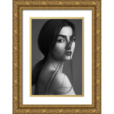Saghar Gold Ornate Wood Framed Art Print with Double Matting by behnamkhoramshahi
