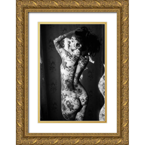 Lace Gold Ornate Wood Framed Art Print with Double Matting by Faletkin, Mikhail