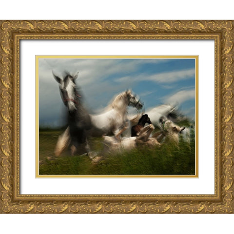 Play ground Gold Ornate Wood Framed Art Print with Double Matting by Malovrh, Milan