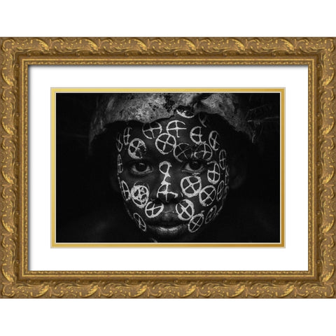No.101 Gold Ornate Wood Framed Art Print with Double Matting by M, Adirek