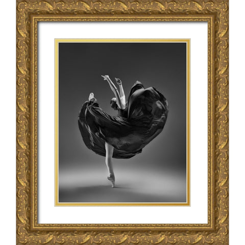 Untitled Gold Ornate Wood Framed Art Print with Double Matting by Li, Rob