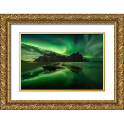 Wild Green Hell Gold Ornate Wood Framed Art Print with Double Matting by Kuric EP, Marian