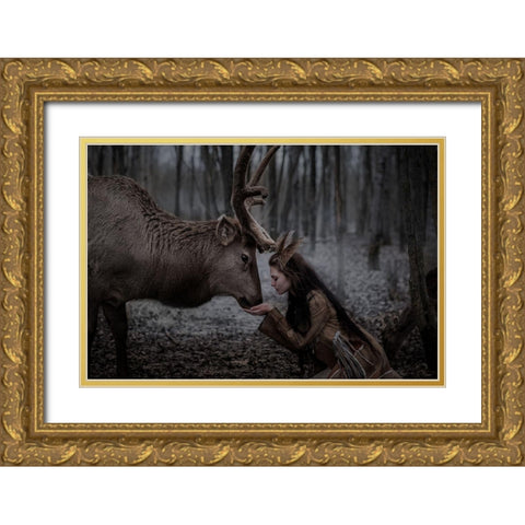 * Gold Ornate Wood Framed Art Print with Double Matting by Barantseva, Olga