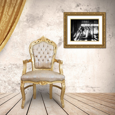 Runaway Bride Gold Ornate Wood Framed Art Print with Double Matting by Kisworo, Sebastian