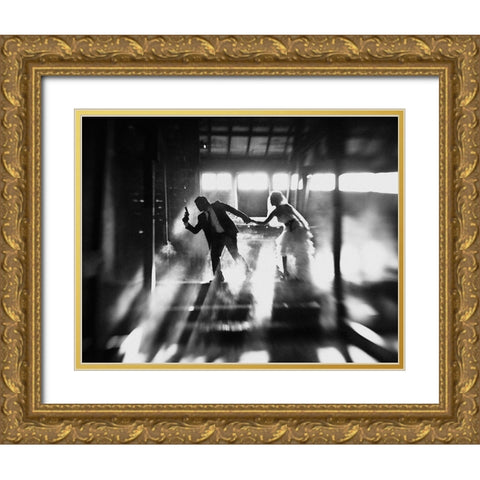 Runaway Bride Gold Ornate Wood Framed Art Print with Double Matting by Kisworo, Sebastian