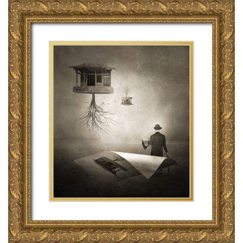 Untitled Gold Ornate Wood Framed Art Print with Double Matting by XibiaoHuang