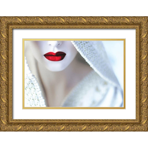 Gaesha Gold Ornate Wood Framed Art Print with Double Matting by Cherkaoui, Fatima