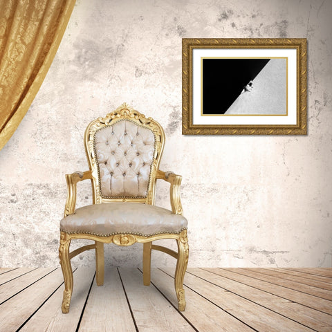 Yes Or No? Gold Ornate Wood Framed Art Print with Double Matting by Scuka, Dasa