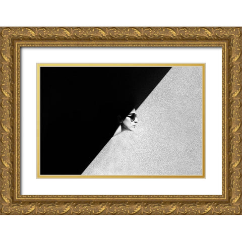 Yes Or No? Gold Ornate Wood Framed Art Print with Double Matting by Scuka, Dasa
