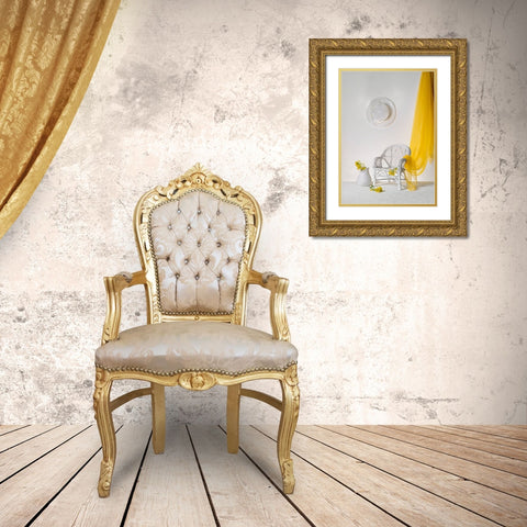 A Bright Morning Gold Ornate Wood Framed Art Print with Double Matting by Jacobs, Lydia