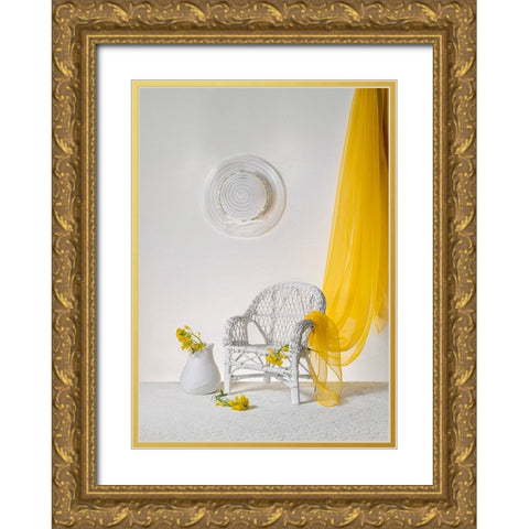A Bright Morning Gold Ornate Wood Framed Art Print with Double Matting by Jacobs, Lydia