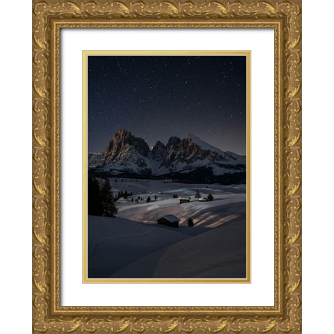 Night Under The Stars Gold Ornate Wood Framed Art Print with Double Matting by Zappia, Andrea