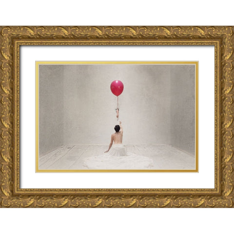 The Gift Gold Ornate Wood Framed Art Print with Double Matting by Benvenuti, Laura