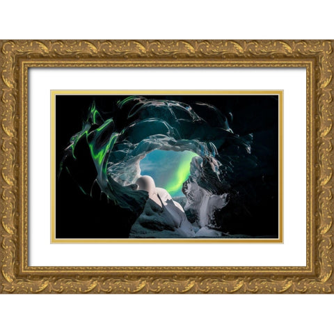 Wonders Of Iceland Gold Ornate Wood Framed Art Print with Double Matting by Markkanen, Mika-Pekka