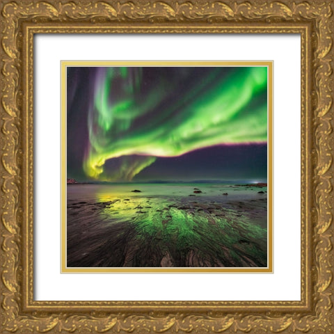 Geen Skagsanden Beach Gold Ornate Wood Framed Art Print with Double Matting by Smid Master, Jan