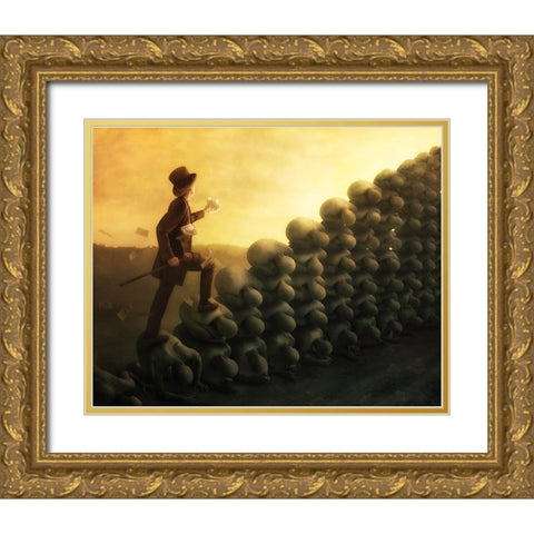 The System Gold Ornate Wood Framed Art Print with Double Matting by Kiciak, Christophe