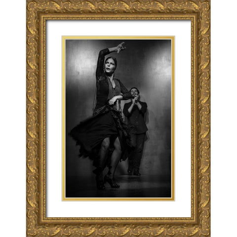 Flamenco Dancer Gold Ornate Wood Framed Art Print with Double Matting by Deakin, Karen
