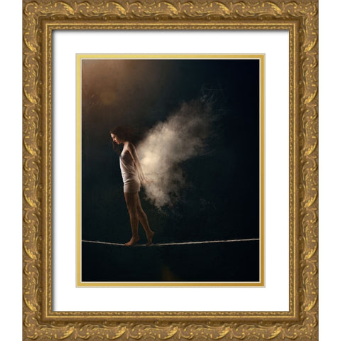 Burning-SLow Gold Ornate Wood Framed Art Print with Double Matting by Benvenuti, Laura