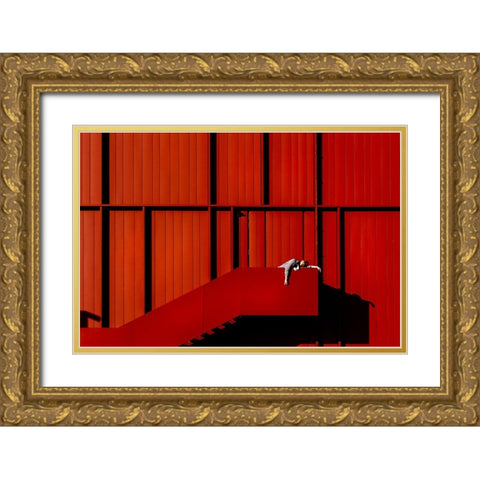 Fashion Geometry Gold Ornate Wood Framed Art Print with Double Matting by Bolgov, Ruslan