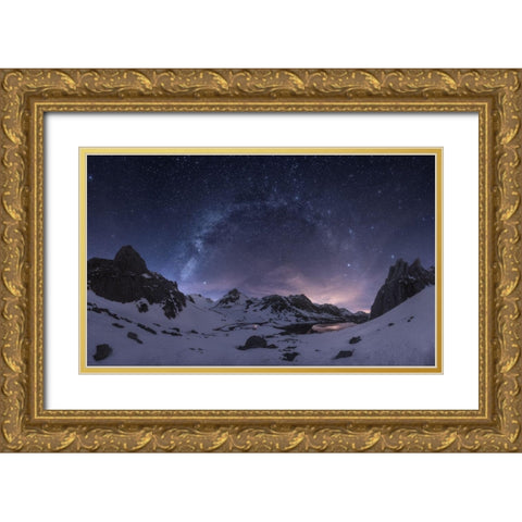 Via De Invierno Gold Ornate Wood Framed Art Print with Double Matting by Gonzalez, Carlos