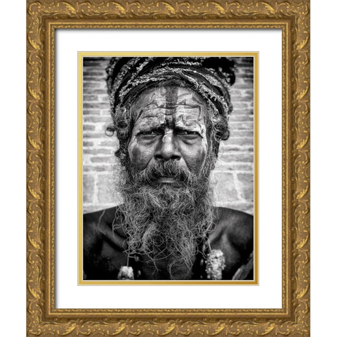 Sadhu_Dsc9091-Baw Gold Ornate Wood Framed Art Print with Double Matting by Molina, Elena