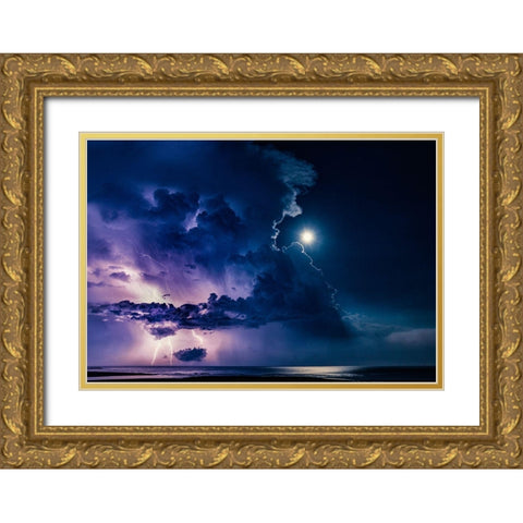 Thundercloud Invasion Gold Ornate Wood Framed Art Print with Double Matting by Yamashita, Takafumi