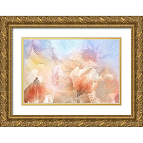 Ethereal Flowers Gold Ornate Wood Framed Art Print with Double Matting by Shumilova, Ludmila