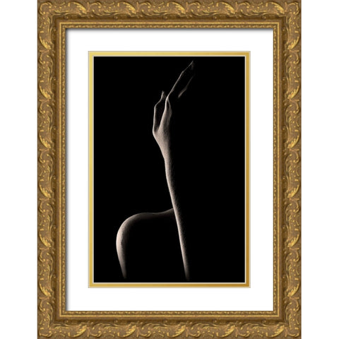 Bodyscape: You CanT See My Face Gold Ornate Wood Framed Art Print with Double Matting by Sungkono, Heru