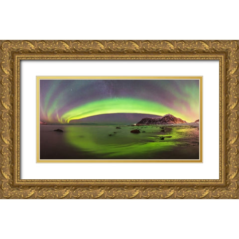 Green Tide Gold Ornate Wood Framed Art Print with Double Matting by Smid Master, Jan