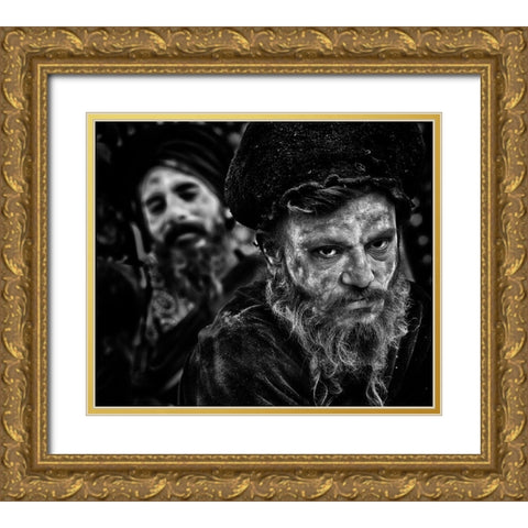 Holy Men In Kumbha Mela, Allahabad Gold Ornate Wood Framed Art Print with Double Matting by Cavalli, Giovanni