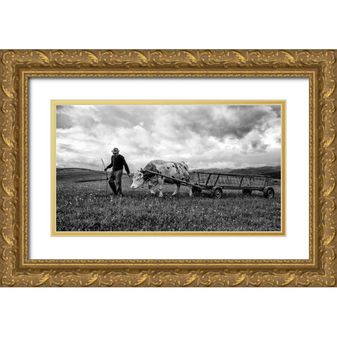 Bent Spine Gold Ornate Wood Framed Art Print with Double Matting by Toldi, Zoran