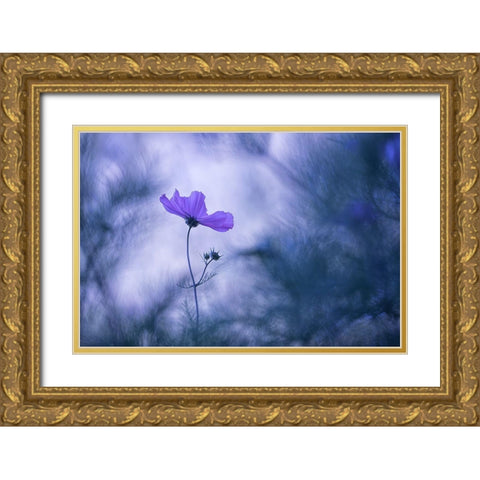 Blue Dream Gold Ornate Wood Framed Art Print with Double Matting by Hullot Scalvenzi, Benjamine