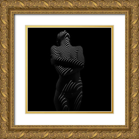 Untitled Gold Ornate Wood Framed Art Print with Double Matting by Cloud, Mountain