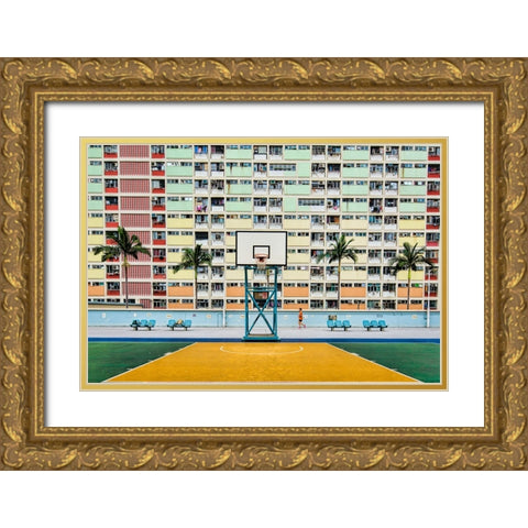 The Runner Gold Ornate Wood Framed Art Print with Double Matting by Abdualhameid, Fahad