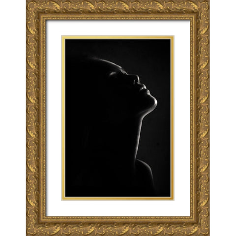 Chin Up Gold Ornate Wood Framed Art Print with Double Matting by Sungkono, Heru