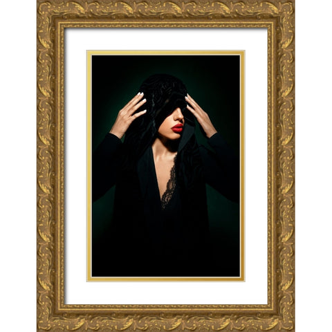 Covert II Gold Ornate Wood Framed Art Print with Double Matting by Niksefat Zendehdel, Akram