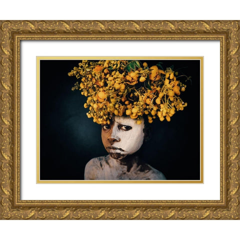 Color Boy-Suri Gold Ornate Wood Framed Art Print with Double Matting by Yosifov, Svetlin