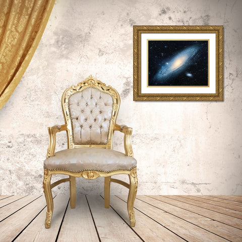 Andromeda Galaxy Gold Ornate Wood Framed Art Print with Double Matting by Chen, Bo